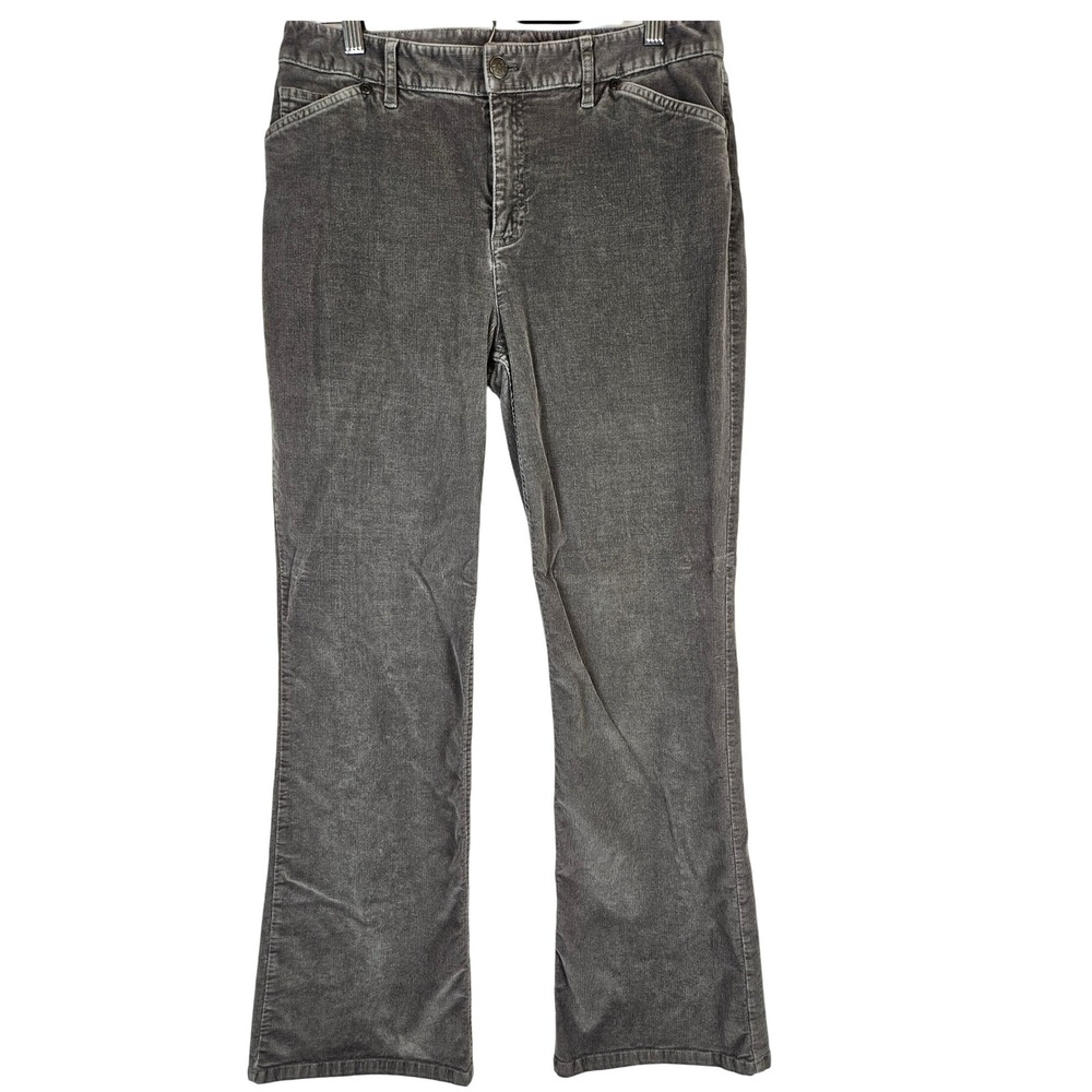 J.Jill High-Rise Corduroy Boot-Cut Jeans, gray, size 12‎